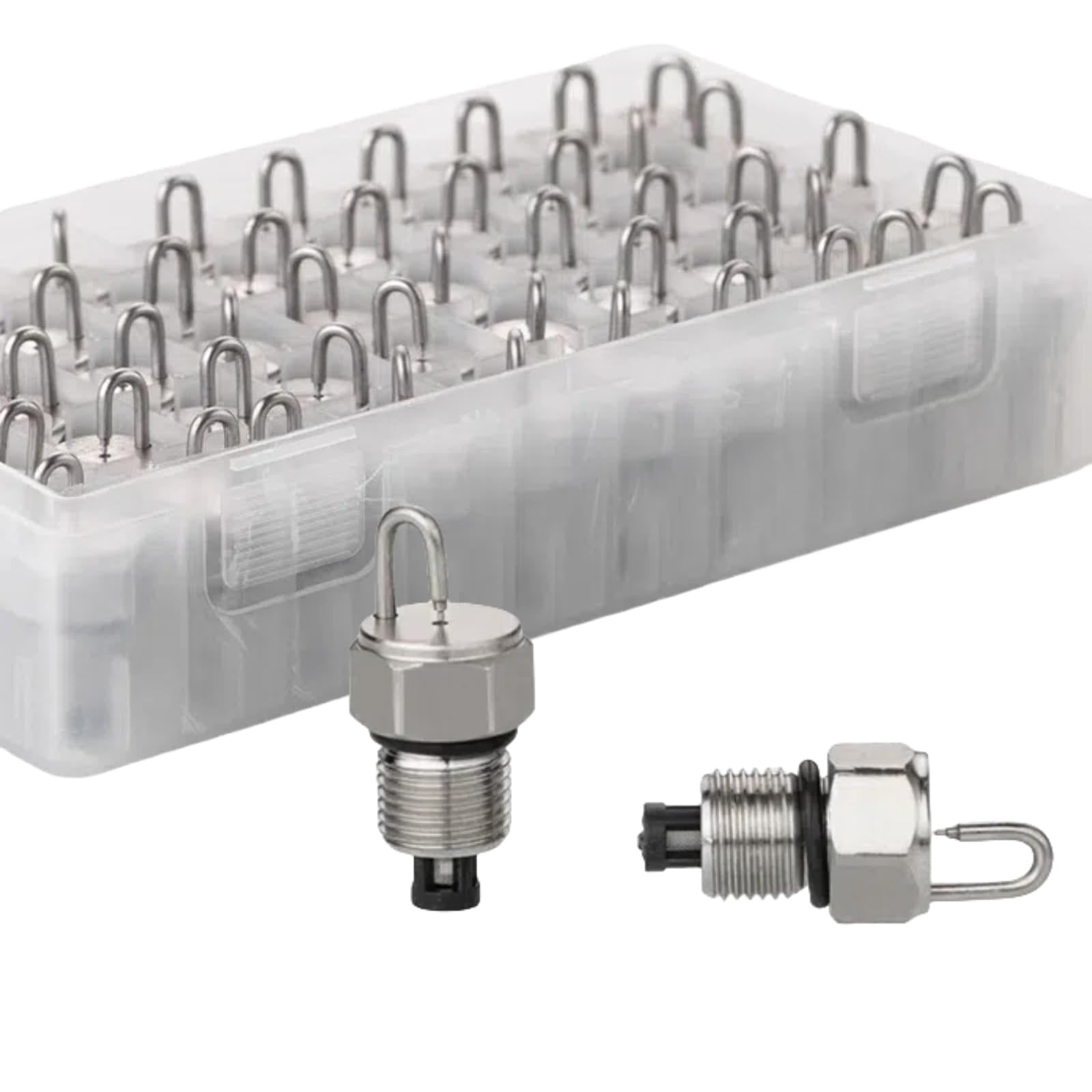Paquete de 50 boquillas de pulverización de acero inoxidable de 1/8" NPT con filtro lavable - Cabezales de repuesto para pulverizadores atomizadores de alta presión y refrigeración exterior (orifici