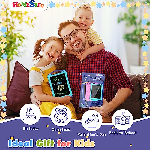 HOMESTEC AstroDraw Juguetes para niños, tableta de dibujo LCD, pintura de escritura doodle pizarra mágica, temáticos espaciales regalo juguetes niñas y niños 2 3 4 5 6 años infantiles (Azul/Púrpura) - imagen 5
