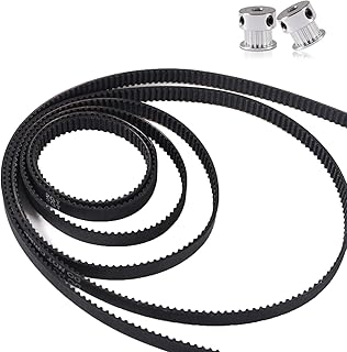 6PCS GT2 Timing Belt 110mm 158mm 200mm 300mm 400mm 610mm Closed Loop Timing Belt Width 6mm + 2PCS GT2 Timing Belt Pulley 20 Teeth 5 Bore for 3D Printer Dishwashers Packaging Machinery