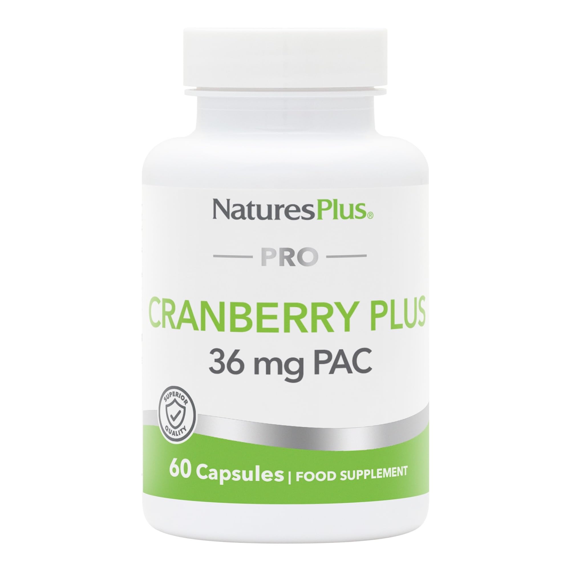 NaturesPlus PRO Cranberry Plus - High Strength Cranberry Supplement, Fruit & Extract, 36 mg PAC - Vegan, Gluten Free, GMO Free - 60 Capsules