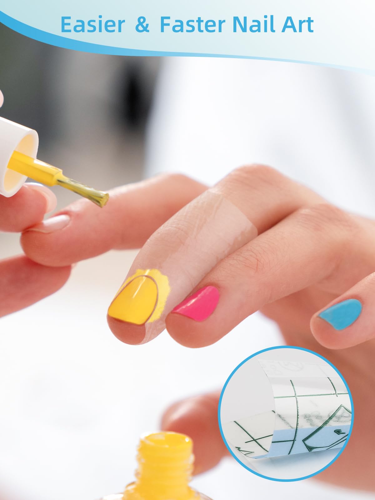 EBANKU 100 Protezioni per Unghie e Cuticole, Barriera per Smalto Peel Off, Forniture per Nail Art con Forbici e Lima