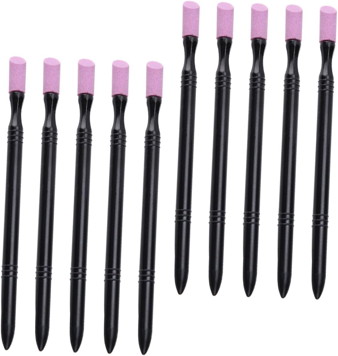 10Pcs Double-Ended Nail File and Buffer Pen for Manicure Pedicure Cuticle Remover Stick Lightweight Portable Nail Care Tool for Women and Art Beginners