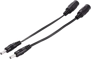 COOLM 5.5mm x 2.1mm Female to 3.5mm x 1.35mm Male Plug Socket DC Power Adapter Cable 2pcs
