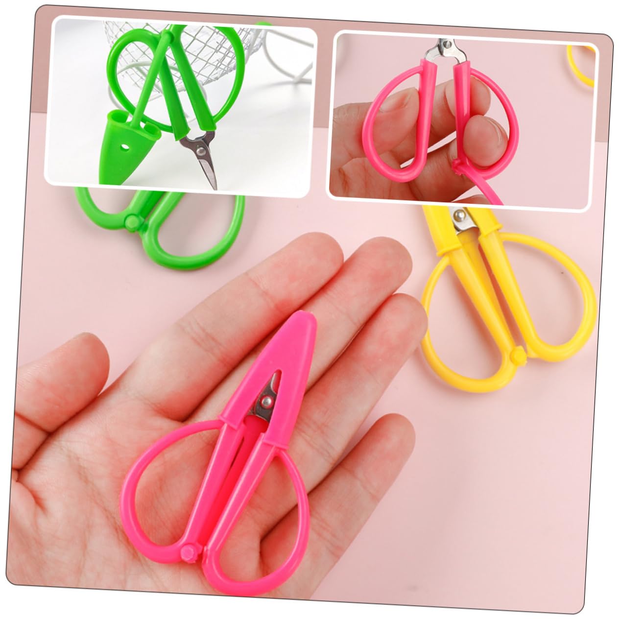 LALAFINA 18pièces Ciseaux De Sécurité Miniatures Ciseaux De Couture Pour École Et Voyage Avec Couvercle Inoxydable Et Parfaits Pour Bricolage Couture