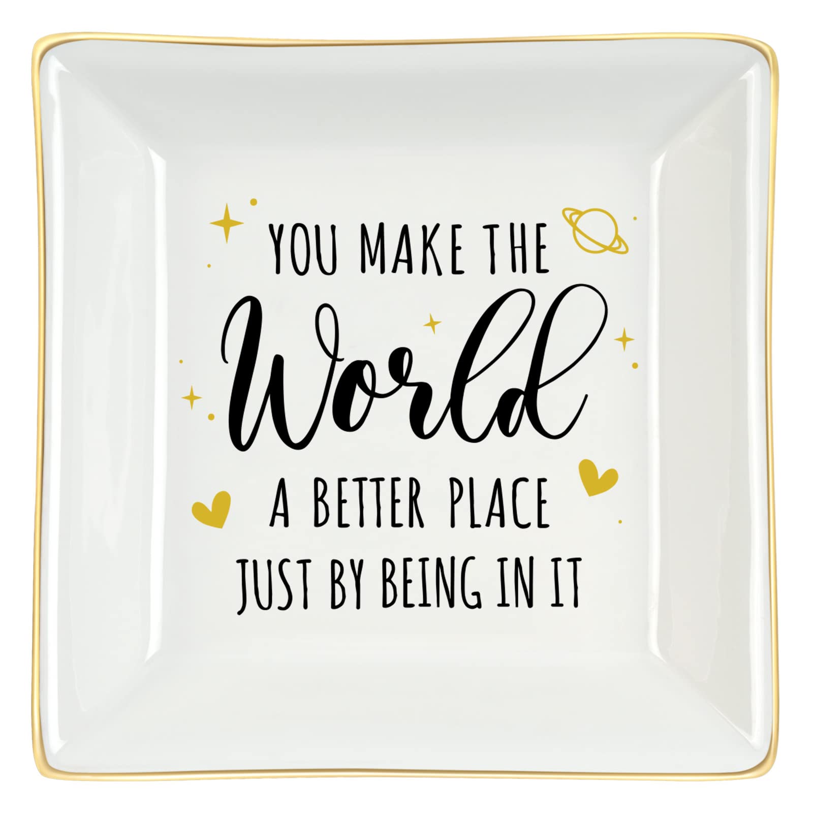 Gifts for Women Best Mom Gifts Birthday Gifts You Make the World A Better Place Ring Dish for Mother’s Day Christmas Thanksgiving Graduation for Mom Sister Friend
