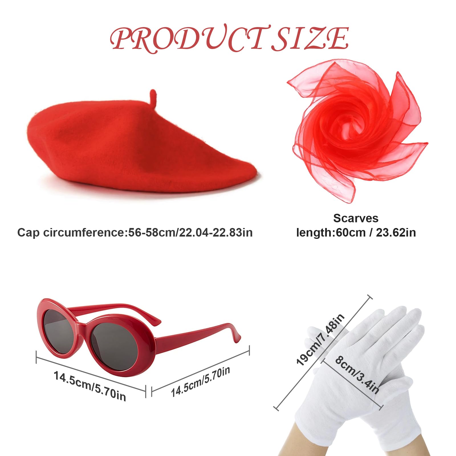 CERCTLA 4 piece French Women Set, 50s Hat Kit - Image 2