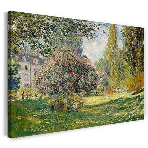 Printed Paintings Stampa su Tela (120x80cm): Claude Monet - Paesaggio al Parco Monceau (1876)