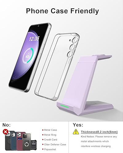 Miniatura 5 de Cargador inalámbrico para estación de carga Samsung, estación de carga 3 en 1 para múltiples dispositivos, base para Samsung Galaxy S25 S24 Ultra