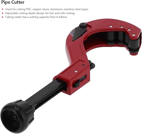 Miniatura 4 de Haofy Cortador de tubos CT-206 de 0.236-2.520 in con mecanismo de liberación rápida y rueda de corte de repuesto, para tubos de acero inoxidable de
