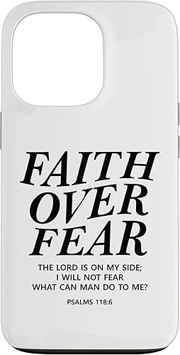 Vista 22 de Funda para iPhone 12 Pro Max Faith Over Fear Bible Verse Christian Religious Men Women