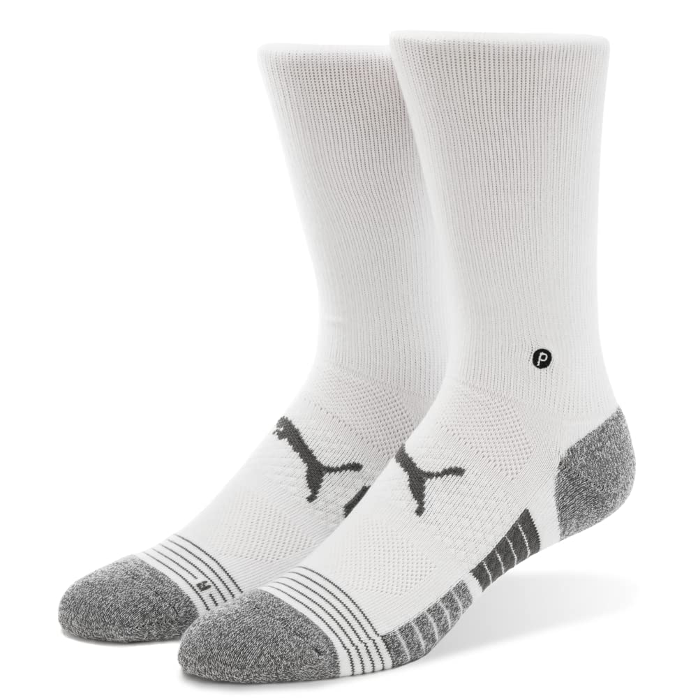 PUMA GOLF Calzino unisex Tech Crew 2022 (Unisex, Bianco brillante, 9-13)