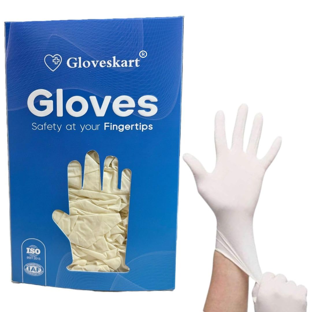 GLOVESKART® WHITE LATEX GLOVES (SIZE: S,M,L)(PACK OF 20,30,50,80,100 Pieces) CE,FDA,ISO,IAF Certified,Multi Purpose Disposable White Gloves,Less Powdered,Exact Quantity Count (Medium, 1000) (B0D4214TYB) Amazon Price History, Amazon Price Tracker