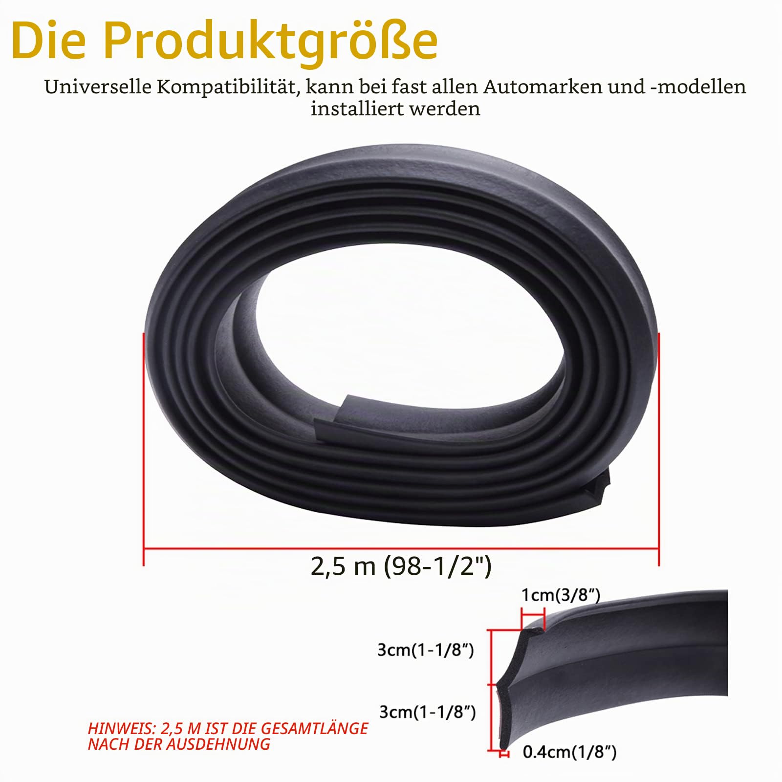 JMTBNO Frontspoiler Lippe, 2.5m / 8.2ft Universale Auto Gummi Tuning Front Stoßfänger Lip Splitter Spoiler Protector Aufkleber Schwarz für Pkw Truck SUV