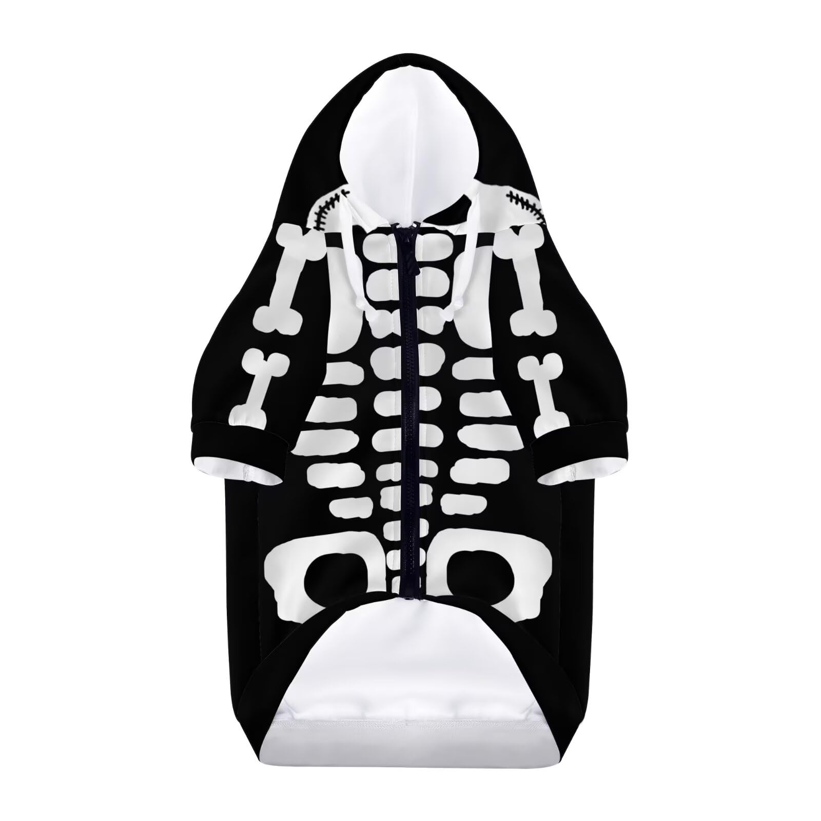 Howilath Halloween Skeleton Print Dog Hoodies for Medium Dogs, Soft Cozy Puppy Sweatshirt Pet Hooded Dog Cold Weather Clothes -M