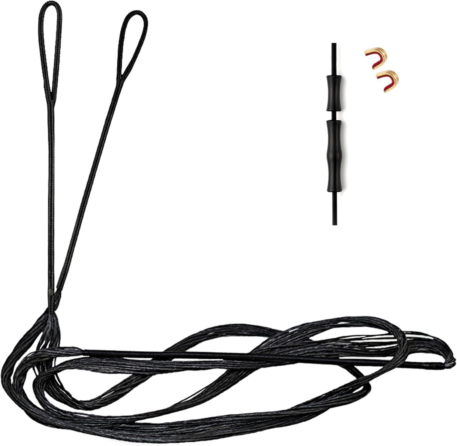 Deerseeker Dacron Bow String Set with 2 Nock Points 12/14/16 Strands 48-70 inches for Traditional Longbow Recurve Bow Replacement Bowstring