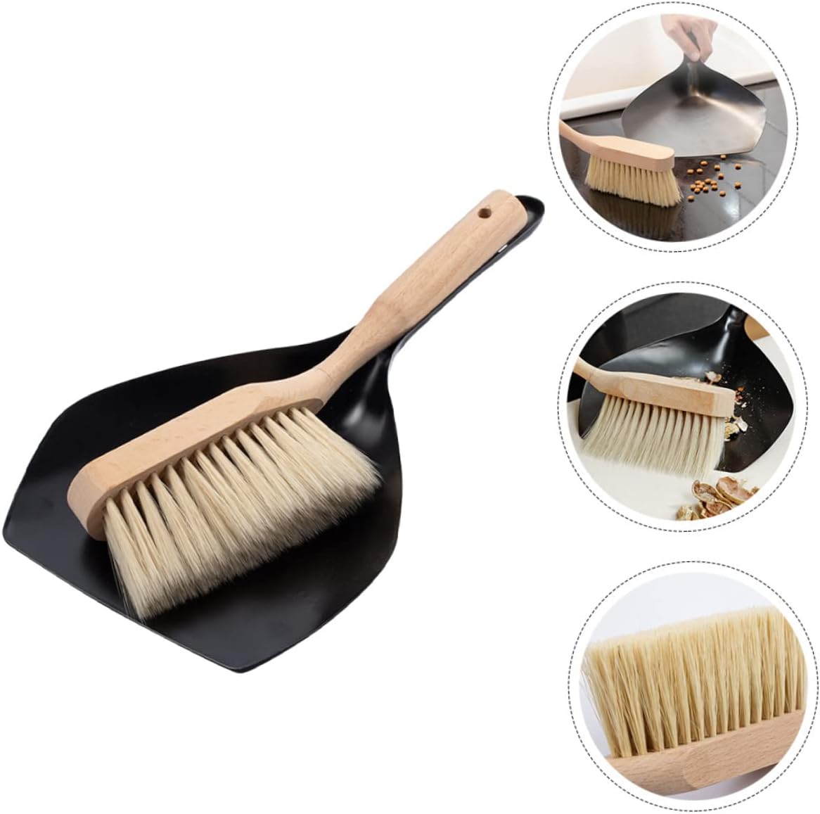 FOMIYES 2 Sets Desktop Broom Small Broom and Dustpan Portable Whisk Broom Dustpan and Broom Multi-Function Whisk Broom Hand Brush Dust Brush Mini Broom Household Dust Pan Broom Dustpan, 32X21.5X5CM