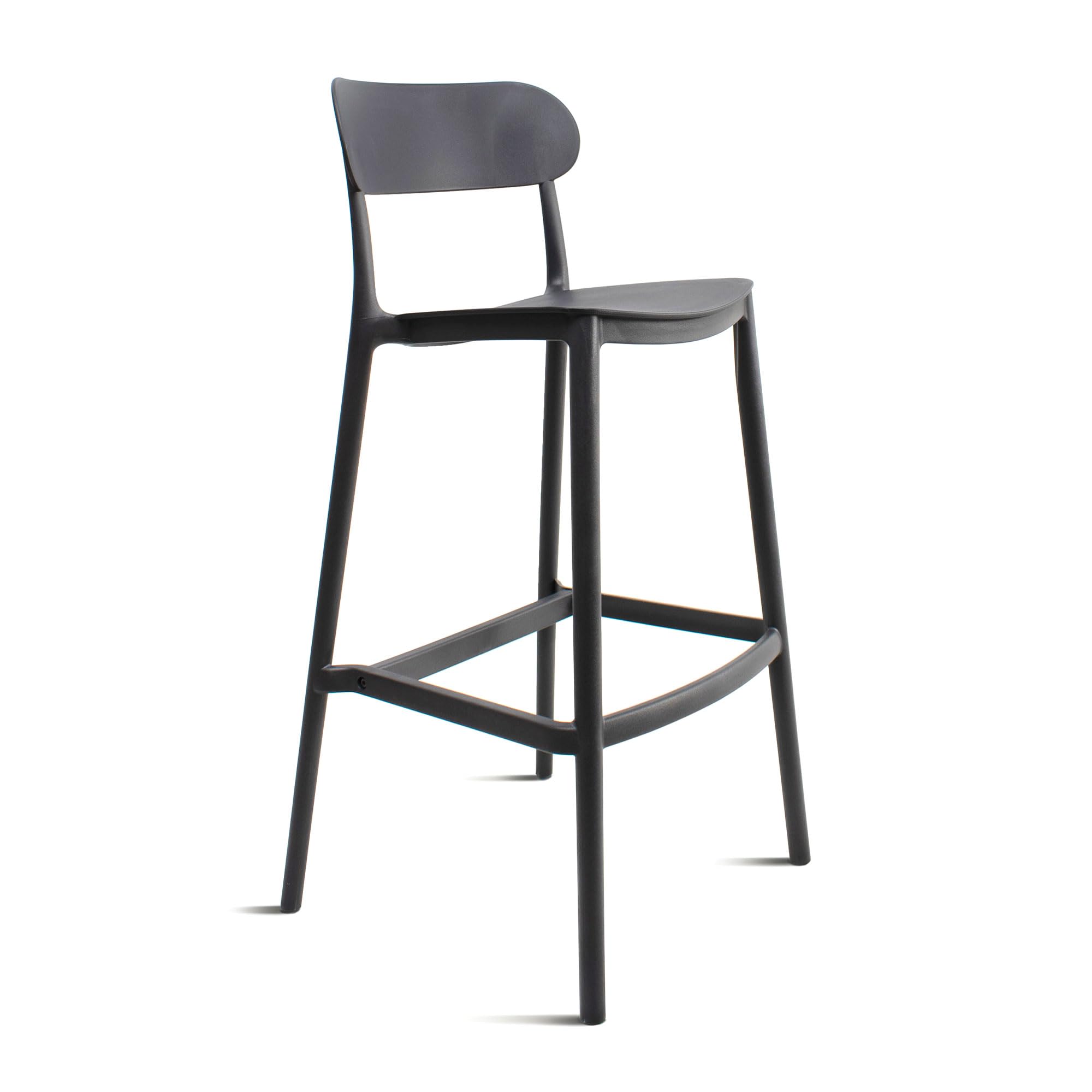 THE SECRET HOME─ Taburete de Polipropileno- Alto. 101 cm x Largo. 48 cm x Ancho. 48 cm ─ Estilo Nórdico ─Varios Modelos (Negro-1 ud)