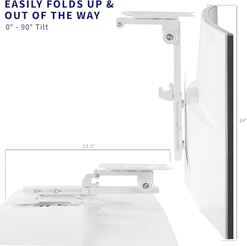 Miniatura 4 de VIVO Soporte de techo inclinado plegable manual para TV o monitor plano de 17 a 37 pulgadas, soporte de TV giratorio de inclinación ajustable en
