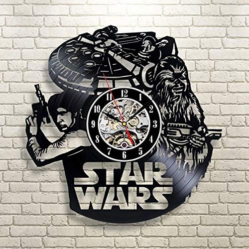 Decorations for Birthday Party Chewie We're Home Wall Clock Vintage Wall Clock Film Star Wars LP Clock Movie Star Wars Art Retro Vinyl Record Clock Unique Gift Idea for Fan