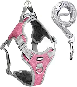 Coleira Peitoral Antipuxão Comfort com Guia de Passeio (P, Rosa)