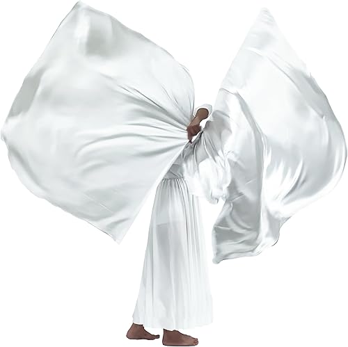 Wuchieal Banderas rectangulares de adoración de 51 x 45 pulgadas, banderas de alabanza con varillas escalables, 1 par (plateado)