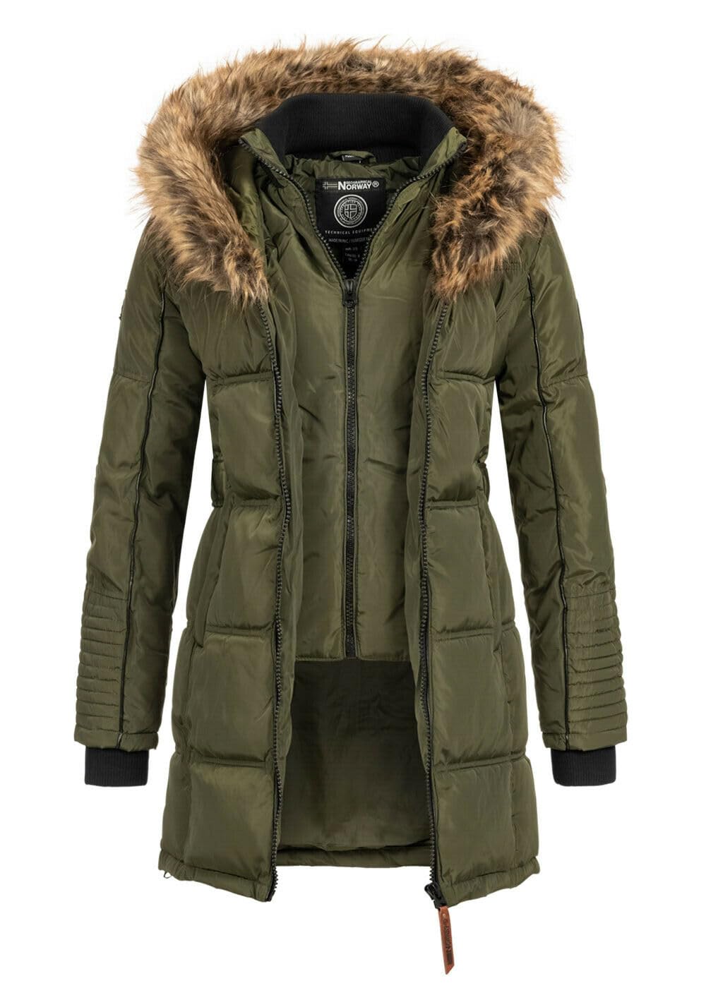 Geographical Norway Belissima - Parka invernale da donna, con cappuccio in pelliccia, XL