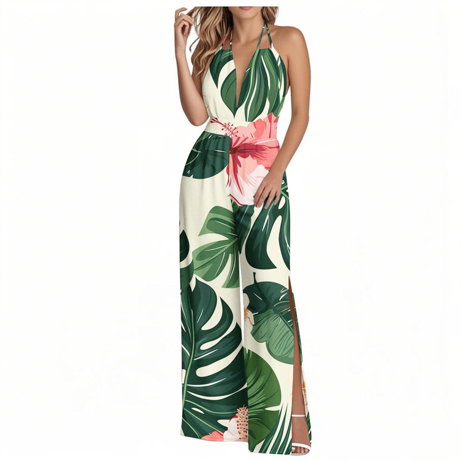 Generic Jumpsuits for Juniors Summer Fall Sleeveless Vneck Modest Wrap Criss Cross Jumpsuits Coats One Piece Women 2024