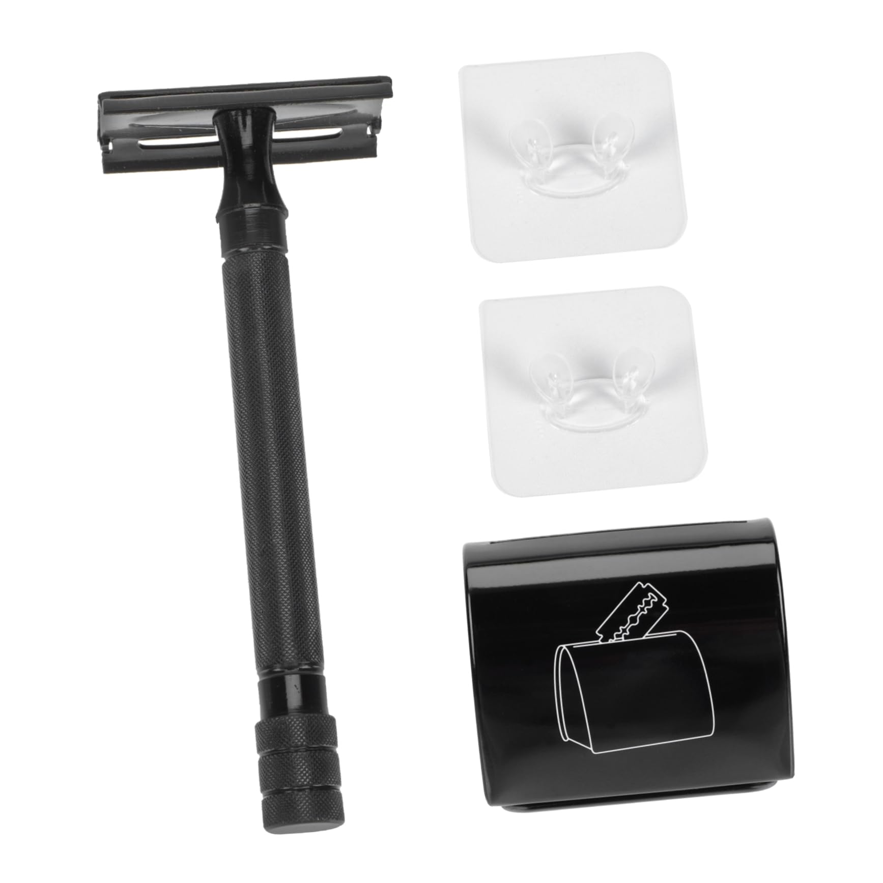 Beatifufu Manual Safety Razor Set Vintage Style Beard Shaver Bamboo Handle Beard Trimming Kit Easy to Use