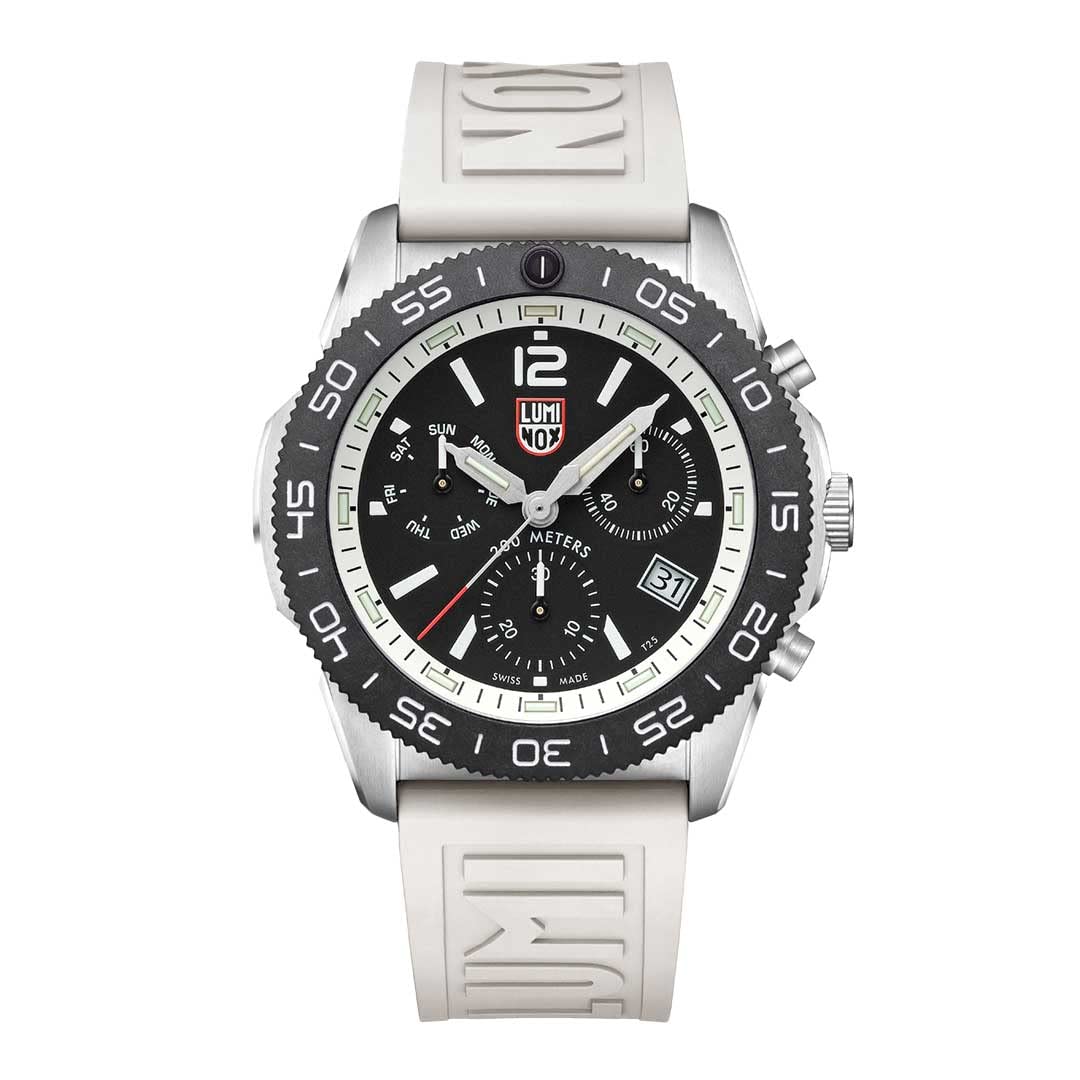 Luminox Men Pacific Diver Chronograph White Rubber Swiss Made Analog Watch Xs.3141, White, Black Dial, White Band (B0B4993R4D) Amazon Price History, Amazon Price Tracker