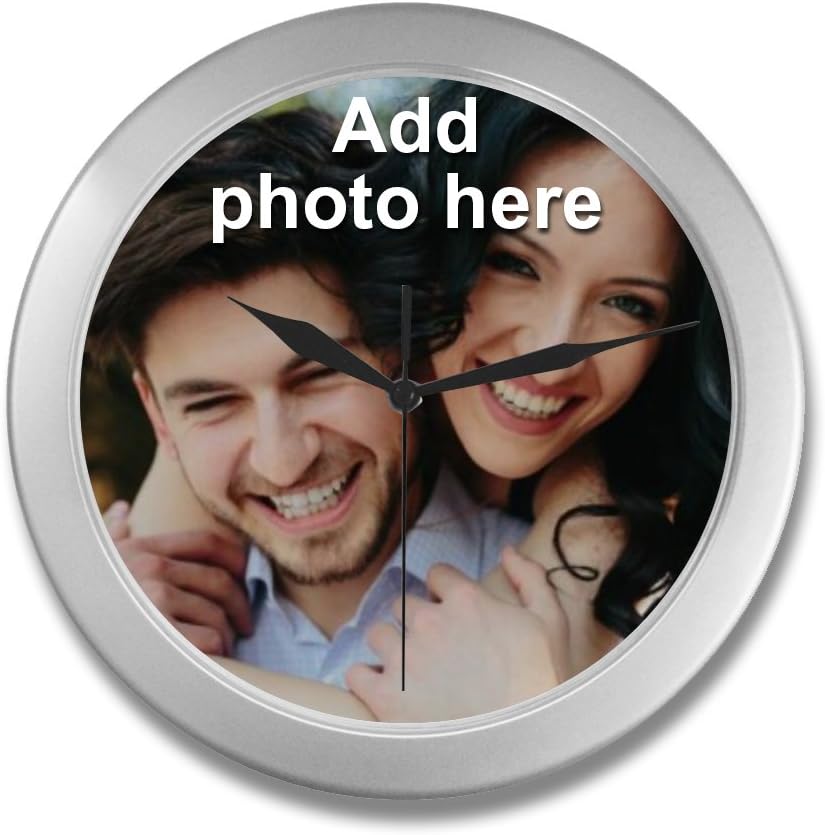 NICTIMEID Custom Photo Wall Clock - Personalized Family Clock Print Kids Gift (9.65 inch)