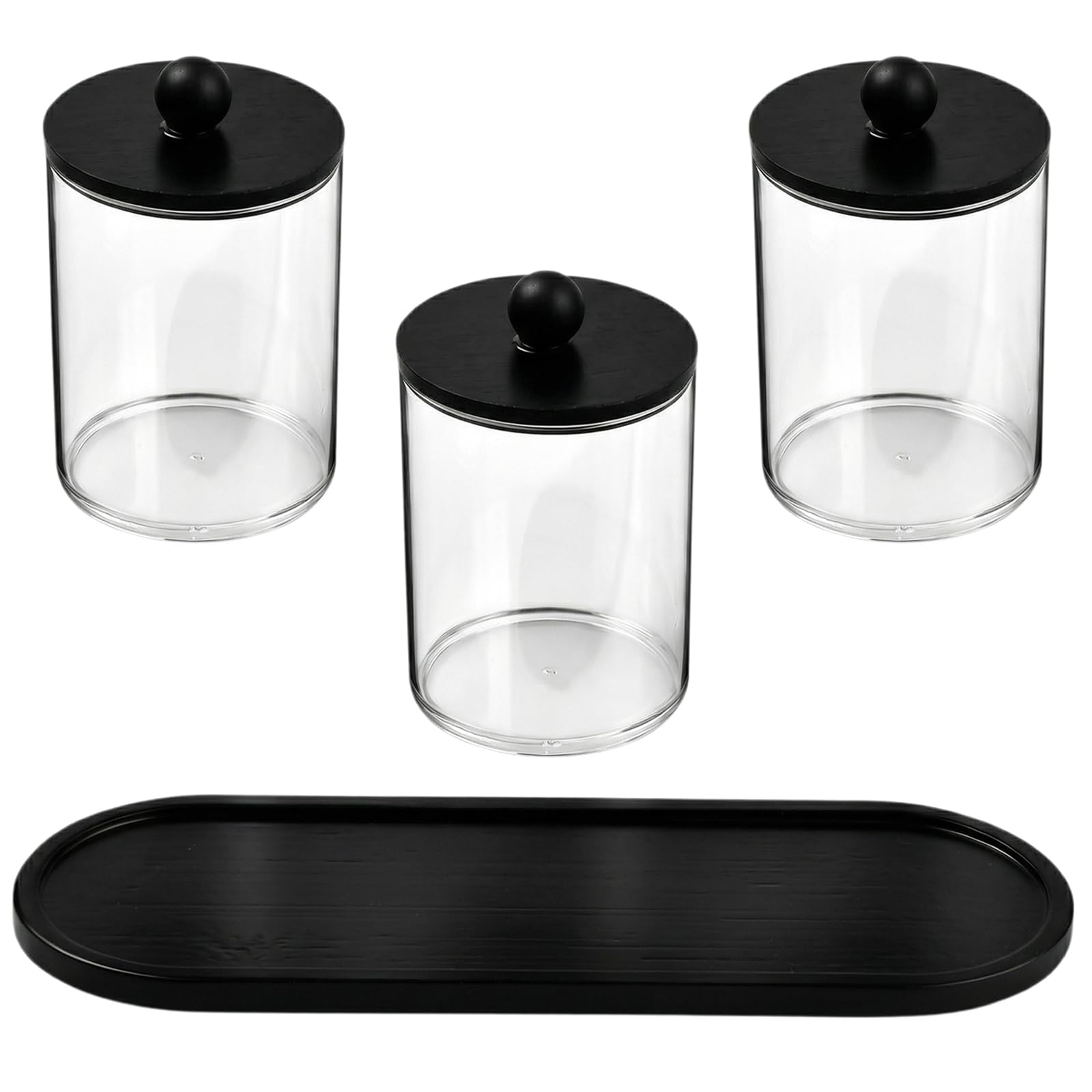 3 Pz Porta Cotton Fioc per Bagno, Organizer Bagno, Scatola con Coperchio per Tamponi e Batuffoli, per Bagno Camera da Letto Cotone Struccante Dischetti Batuffoli di Cotone Cosmetici