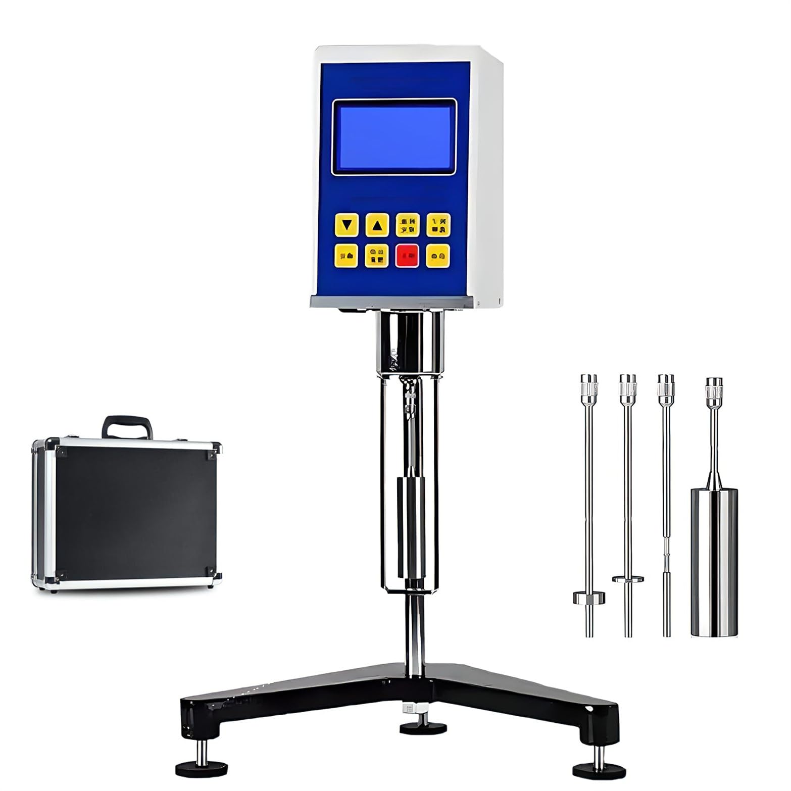 Viscosímetro rotatorio Digital de 10-100 000 mPa.s con 4 rotores y Sensor de Temperatura Integrado. Viscosímetro rotatorio Digital para Uso en Laboratorio y Campo.
