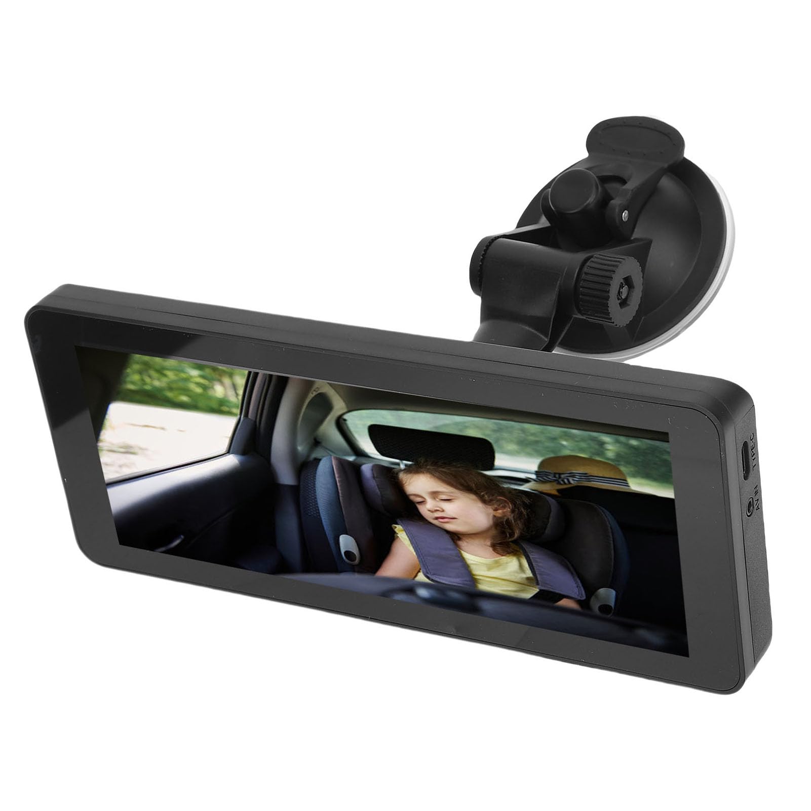 Yctze Double Caméra de Voiture pour bébé, écran partagé HD de 6,86 Pouces, Moniteur de Siège Arrière 1080P avec Support Rotatif à 360 Degrés et Ventouse Stable, Idéal pour Voyager avec des Tout-petits