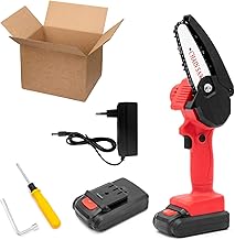 Domary 220V recarregável portátil portátil serra de poda sem fio mini motosserra pequena serra de corte de madeira ferramenta de poda com uma mão serra elétrica com 2pcs bateria de lítio para jardim pomar árvore