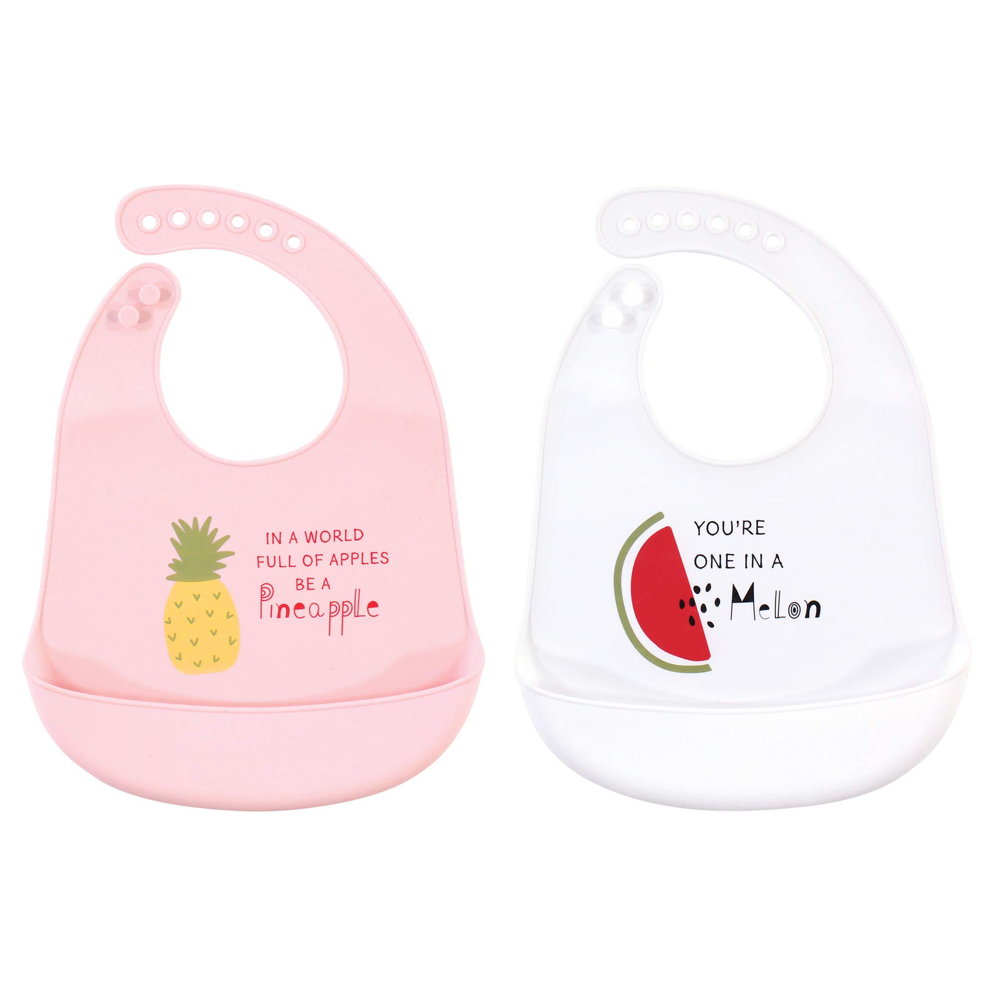 Hudson Baby Unisex Baby Silicone Bibs, Fruits, One Size
