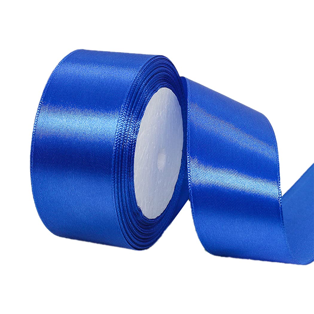Lot De 4 Rouleaux Ruban Satin Bleu - 88 M Total (4x22m) - Largeur 25 Mm - Pour Emballage Cadeau, Déco Mariage, DIY