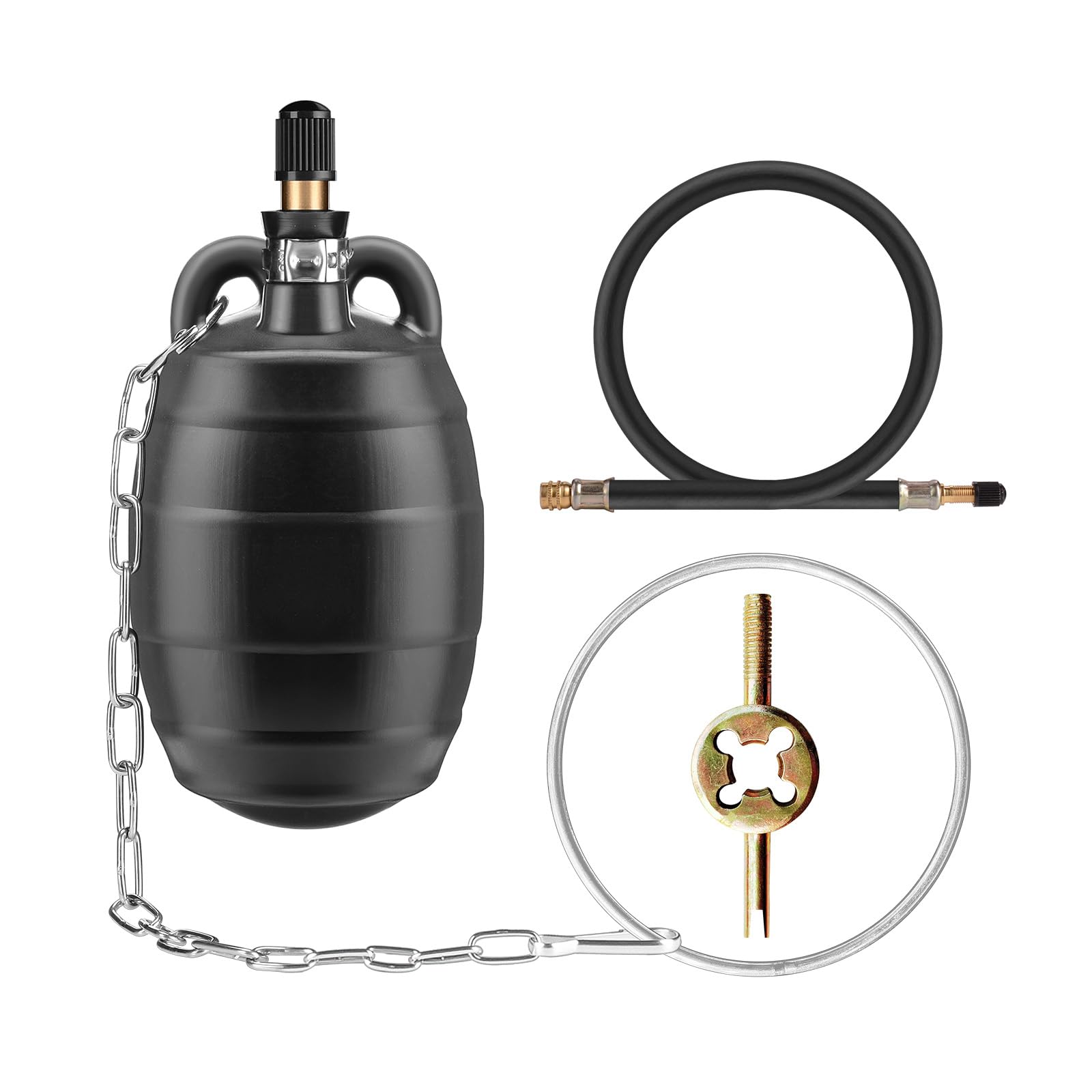 2 Inch Inflatable Pipe Test Plug, Sewer Test Ball with 39.4 Inch Hose