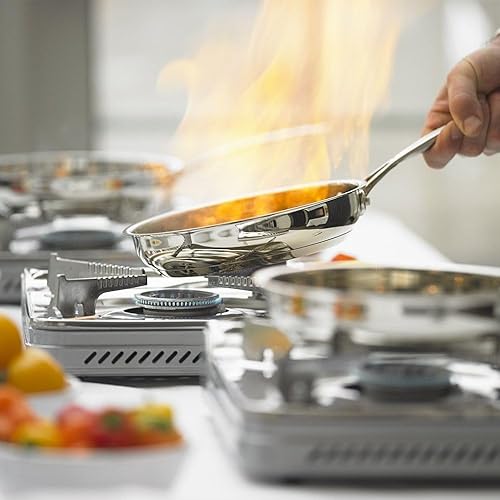 Miniatura 4 de Sterno Estufa portátil de campamento de butano de un solo quemador, quemador de acero inoxidable con estuche de viaje, 7000 BTU