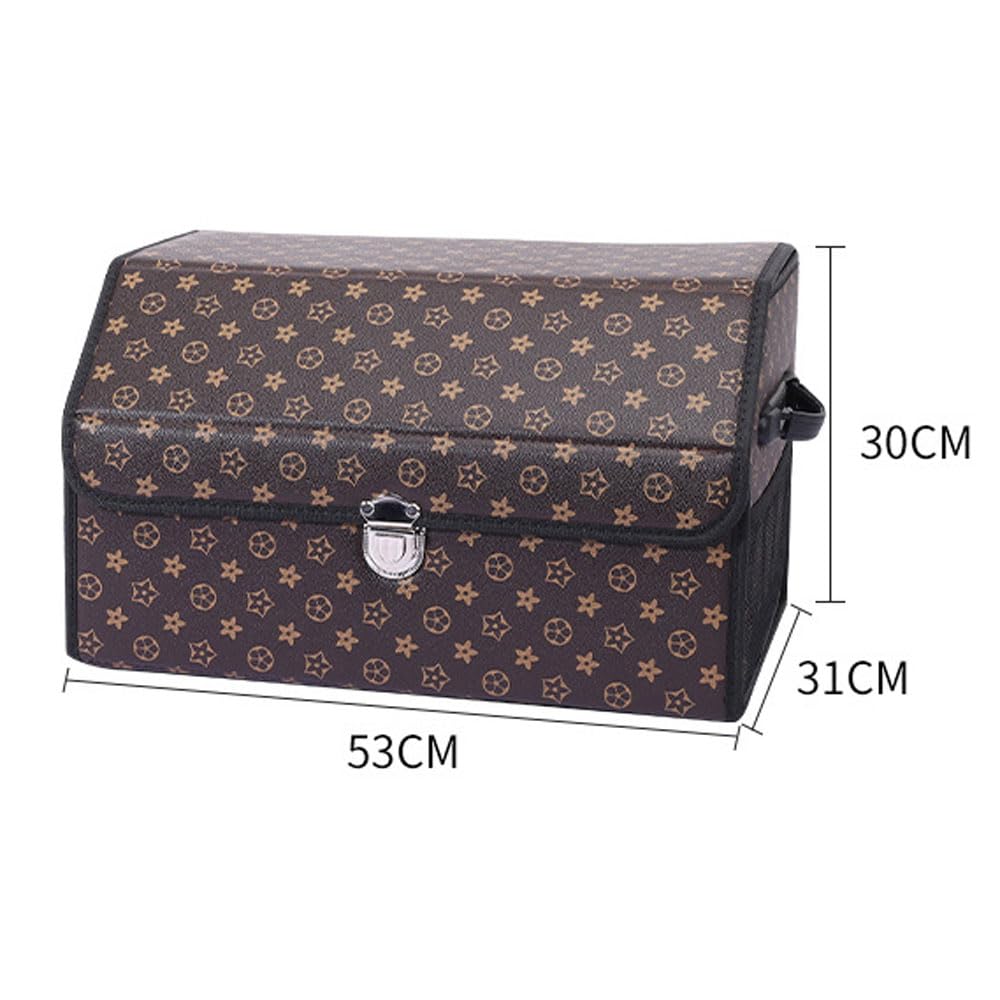 Organizer Bagagliaio Auto, Organizzatore per Auto per Vano di Lusso Auto Organizer Impermeabile Pieghevole Organizzatore di Immagazzinaggio per SUV/Auto/Camion,Fondo Antiscivolo, Coperchio Pieghevole