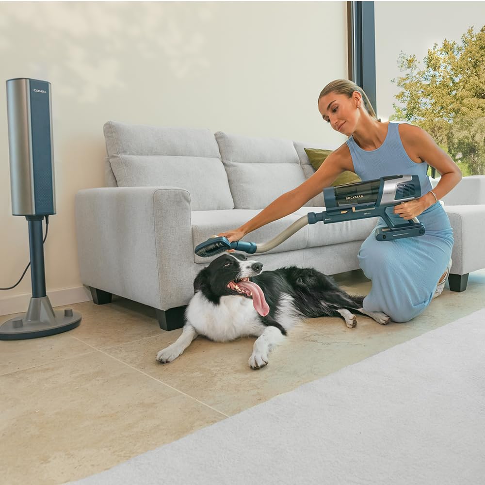 Cecotec Aspirapolvere Senza Fili Potente Conga Rockstar 11500 Odyssey Station Connected IA. Max 300AW, 800W, IA, App, fino a 110 min autonomia, Base auto-svuotante, Tubo Flessibile, Kit Accessori