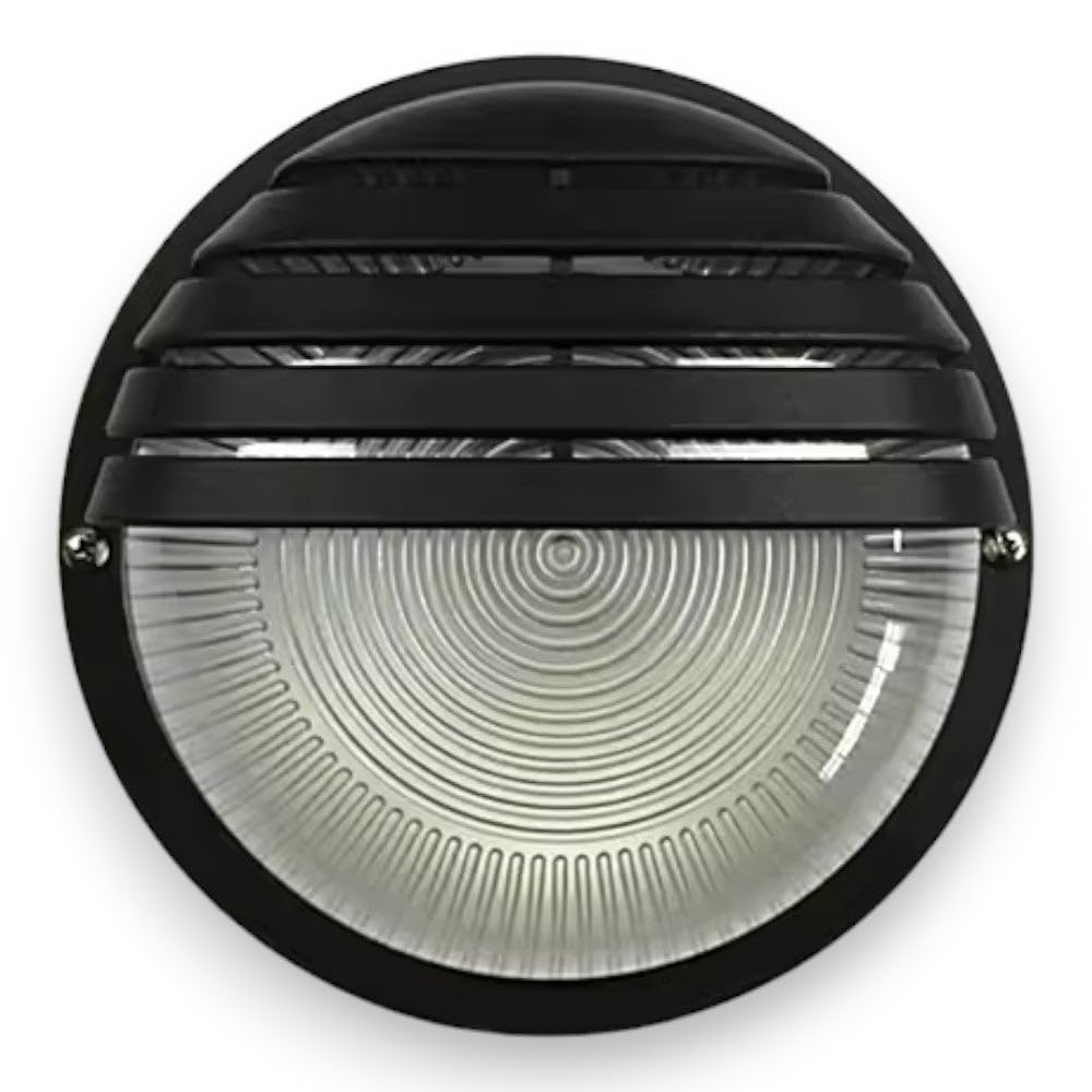 Applique plafoniera Tonda Illuminazione Esterna - Nero