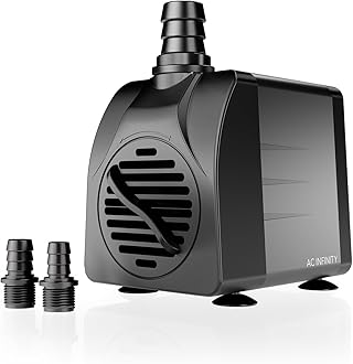 400 GPH Submersible Water Pump (1514 L/H 20W), Ultra Quiet Fountain Pump with 5 ft. High Lift, 5 ft. Power Cord, for Fish Tanks, Aquariums, Fountains, Statuaries, Ponds, Pools, Hydroponics