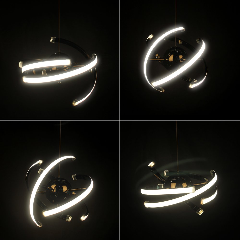 23 W LED de techo colgante, moderna lámpara de araña, luz de techo, CA85 – 265V, 4000 K luz natural, tubo y cordón ajustable 6
