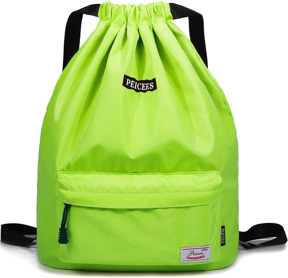 Peicees Waterproof Drawstring Sport Bag Lightweight Sackpack Backpack for Men and Women | Waterproof, Drawstring, Lightweight