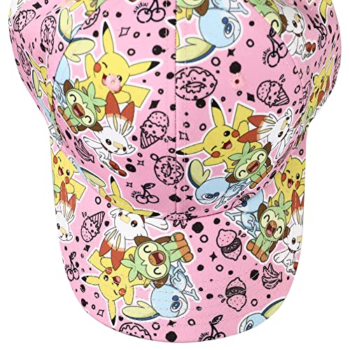 Bioworld Pokemon Anime Characters All Over Print Pink Snapback #TOP4