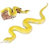 Hsxfl Realistic Fake Snakes Toy Soft Rubber Snake Realistic Keep Birds and Squirrels Away, Python Toys for Garden Gift April Fools' Day Party Favors or Halloween Decoration Props