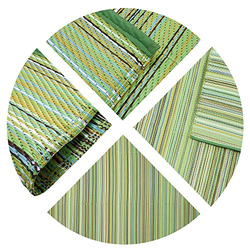 SMM006 Reversible Outdoor/Indoor Plastic Rugs - Easy to Clean and Carry,Waterproof Protable Outdoor Mat, Perfect for Picnics, Cookouts, Camping, and The Beach-(Green,8x10) - Image 6