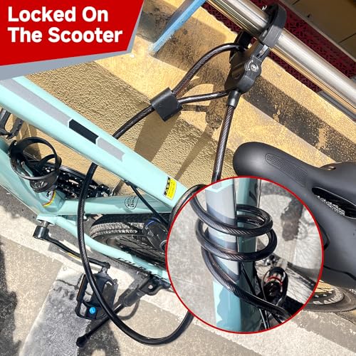 Image of Heavy Duty Scooter Lock - 8mm Anti-Theft Chain Lock with 3 Keys, 94cm Weatherproof Security Lock for Electric Scooters, Bikes, Motorcycles