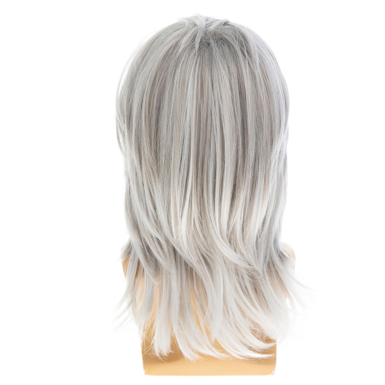 Mens Wig Grey Long Straight Synthetic Cosplay Halloween Hair Wigs for Fancy Dress - Image 7