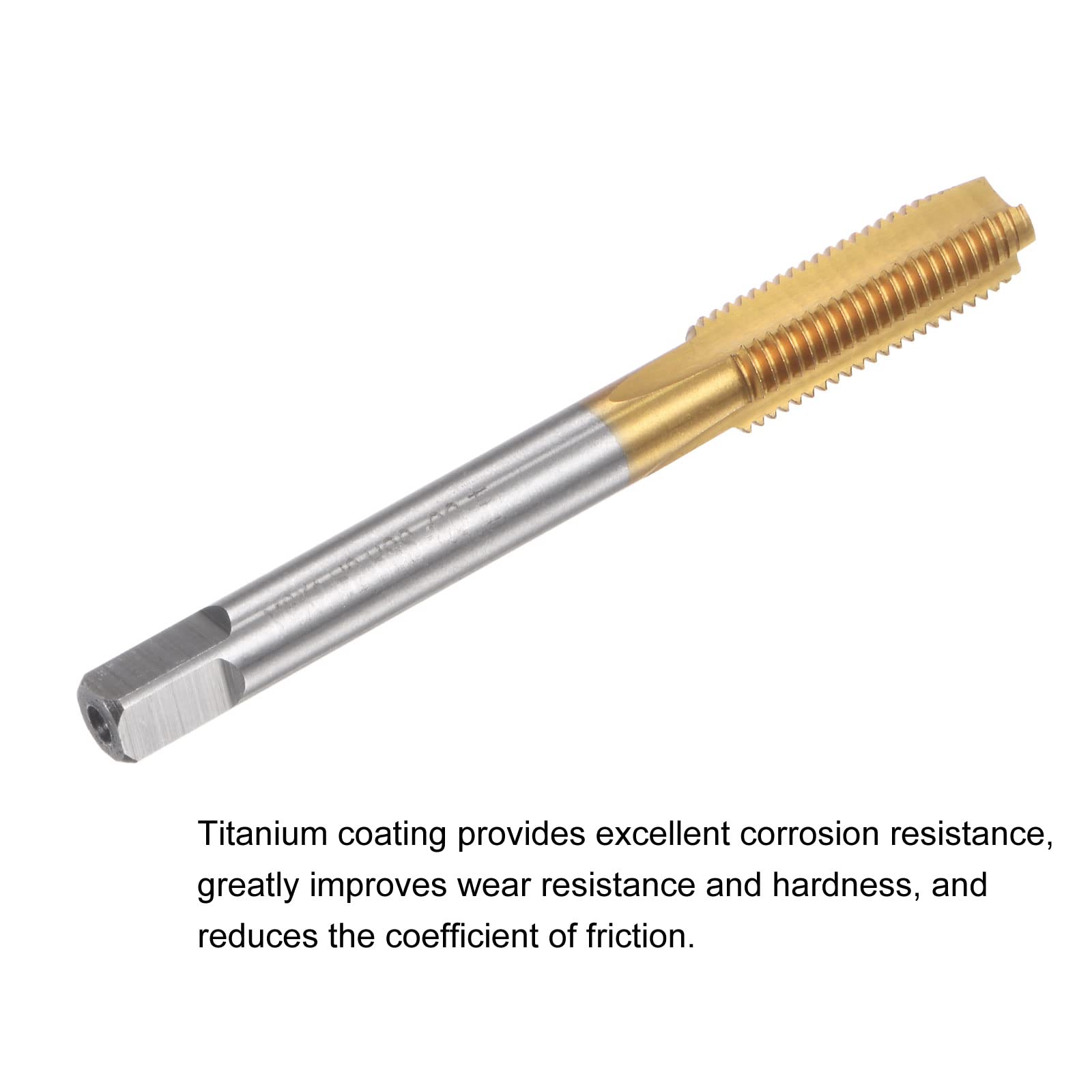 Taraud HSS M8x1 Sourcing Map | Plaqué Titane | 3 Cannelures | Pour Acier Et Aluminium | Tolérance H2